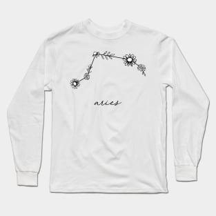 Aries Zodiac Wildflower Constellation Long Sleeve T-Shirt